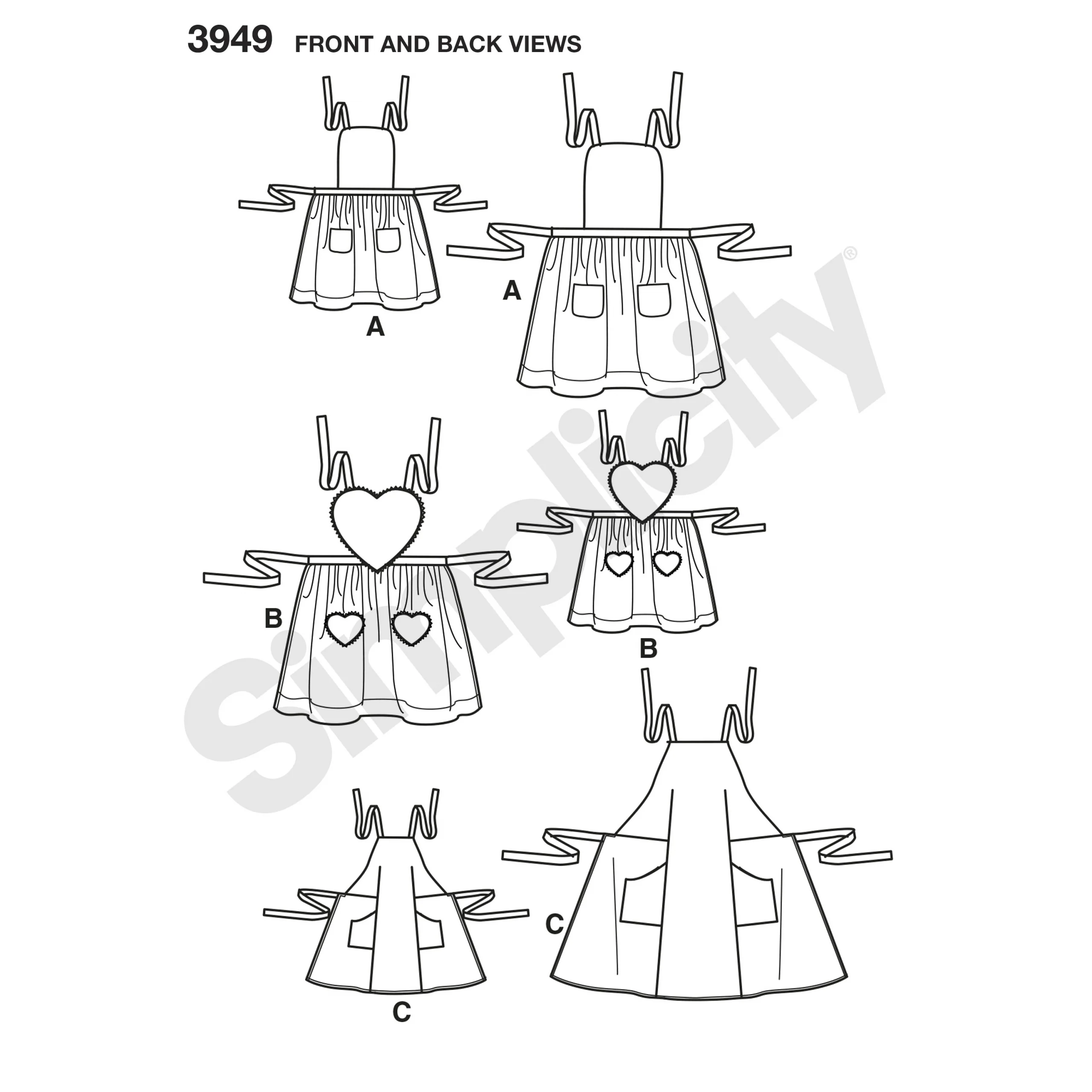 Simplicity Women's/Children's Aprons S3949 - Image 5