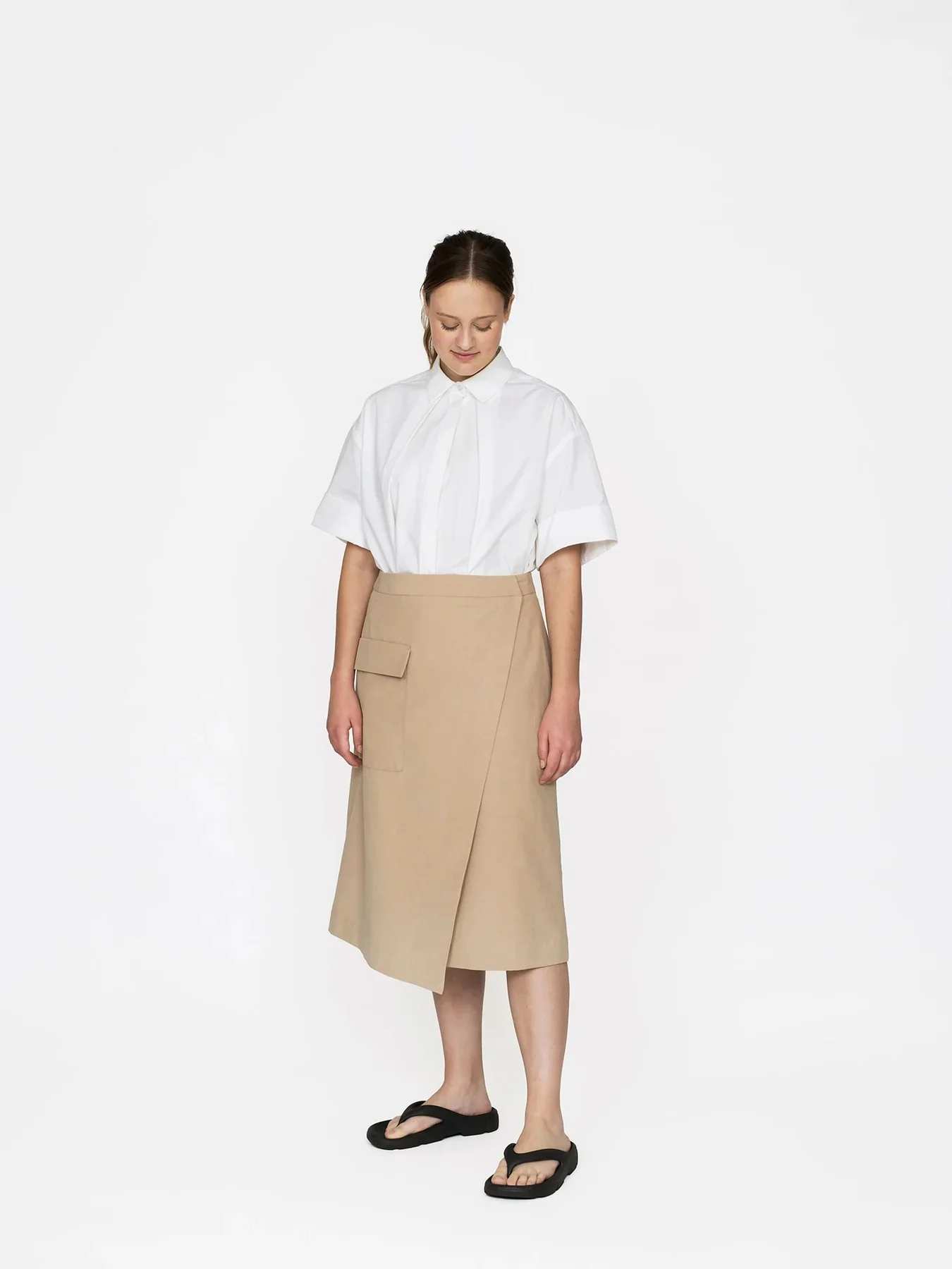 The Assembly Line Asymmetric Midi Skirt - Image 2