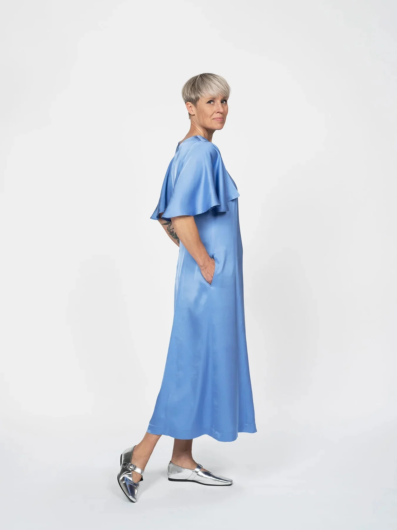 The Assembly Line Flutter Sleeve Dress