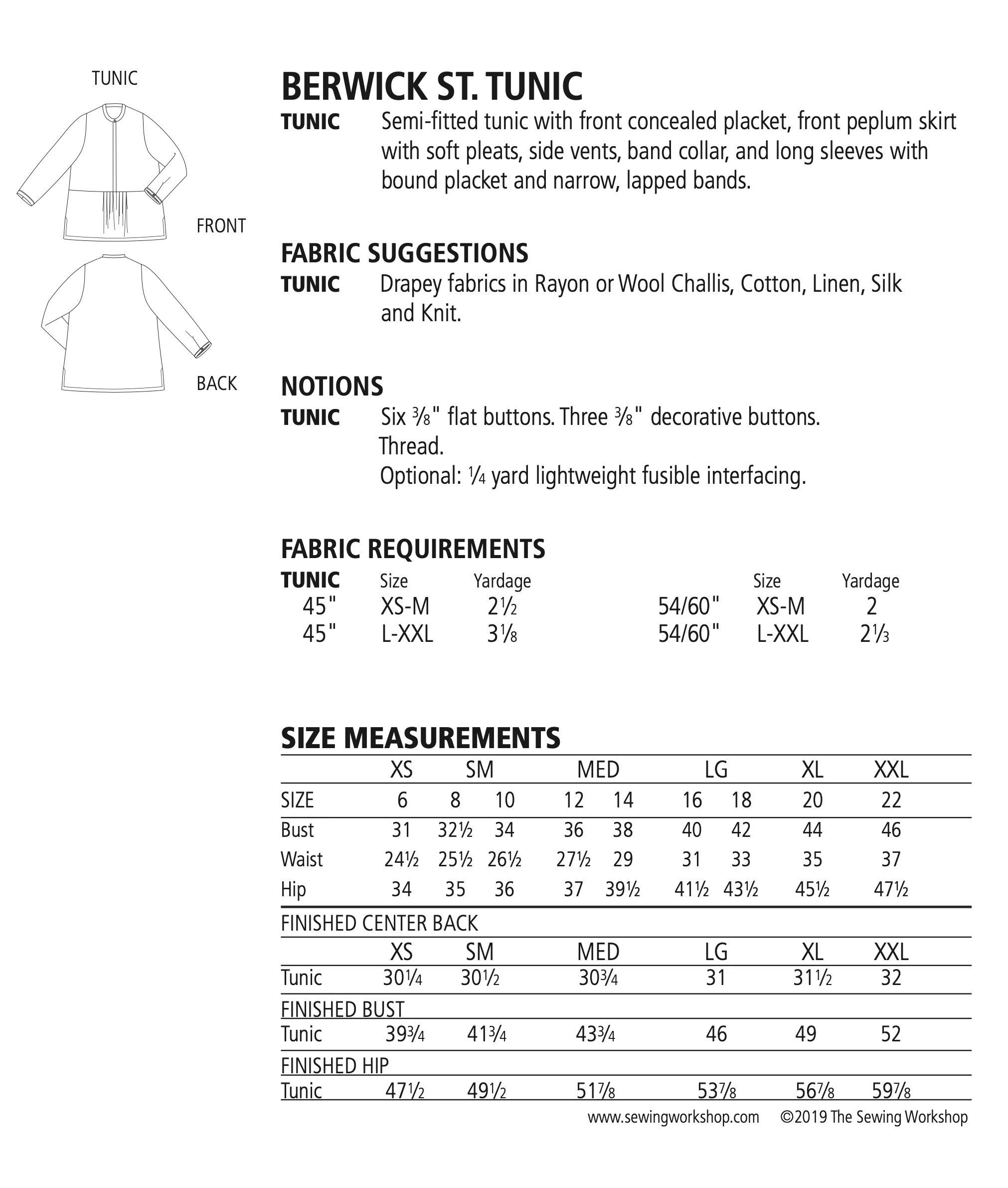The Sewing Workshop Berwick St. Tunic - Image 8