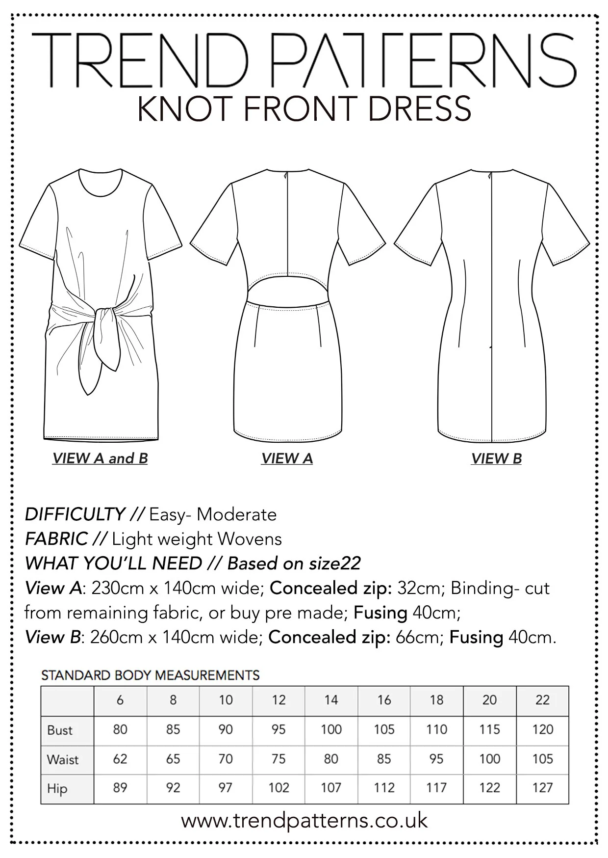 Trend Patterns TPC11 Knot Front Dress - Image 9