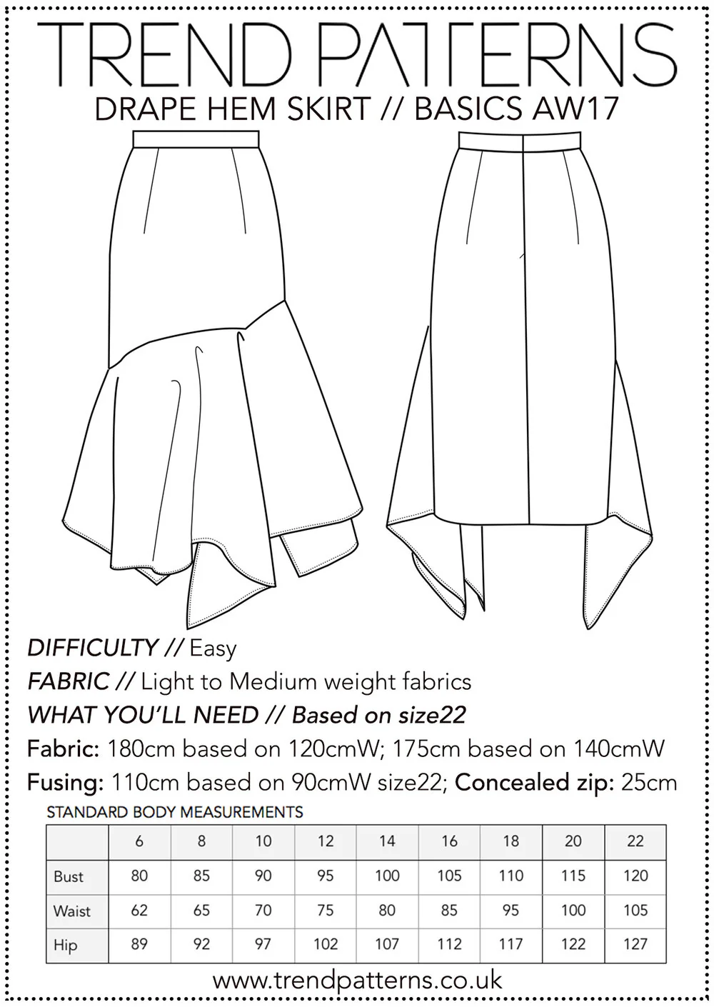Trend Patterns TPC17 Drape Hem Skirt - Image 8