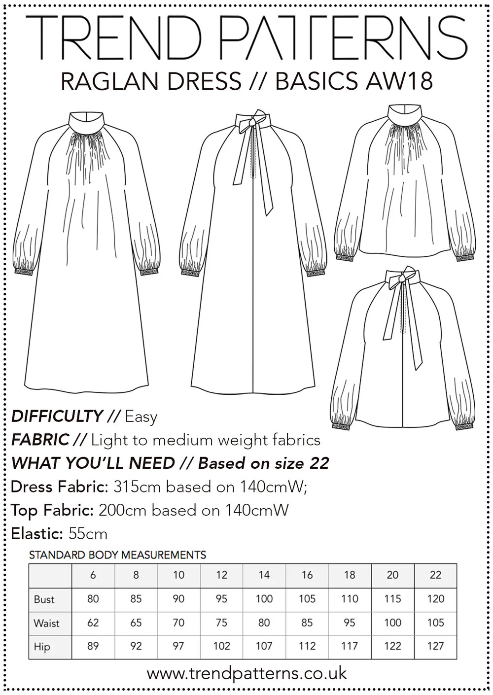 Trend Patterns TPC22 Raglan Dress and Top - Image 8