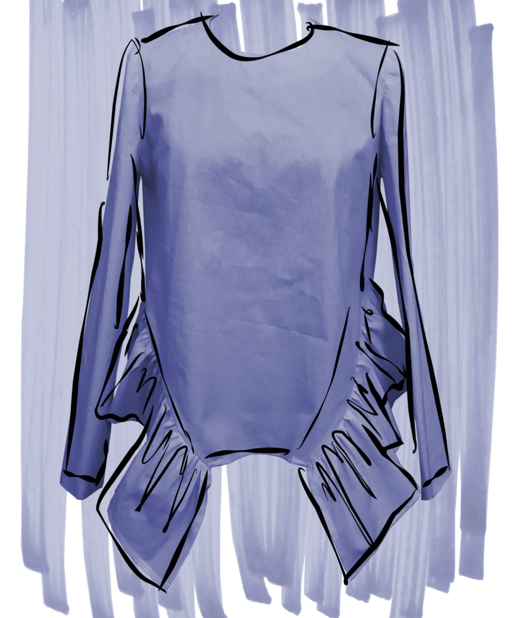 Trend Patterns TPC5 Frilled Hem Top - Image 4