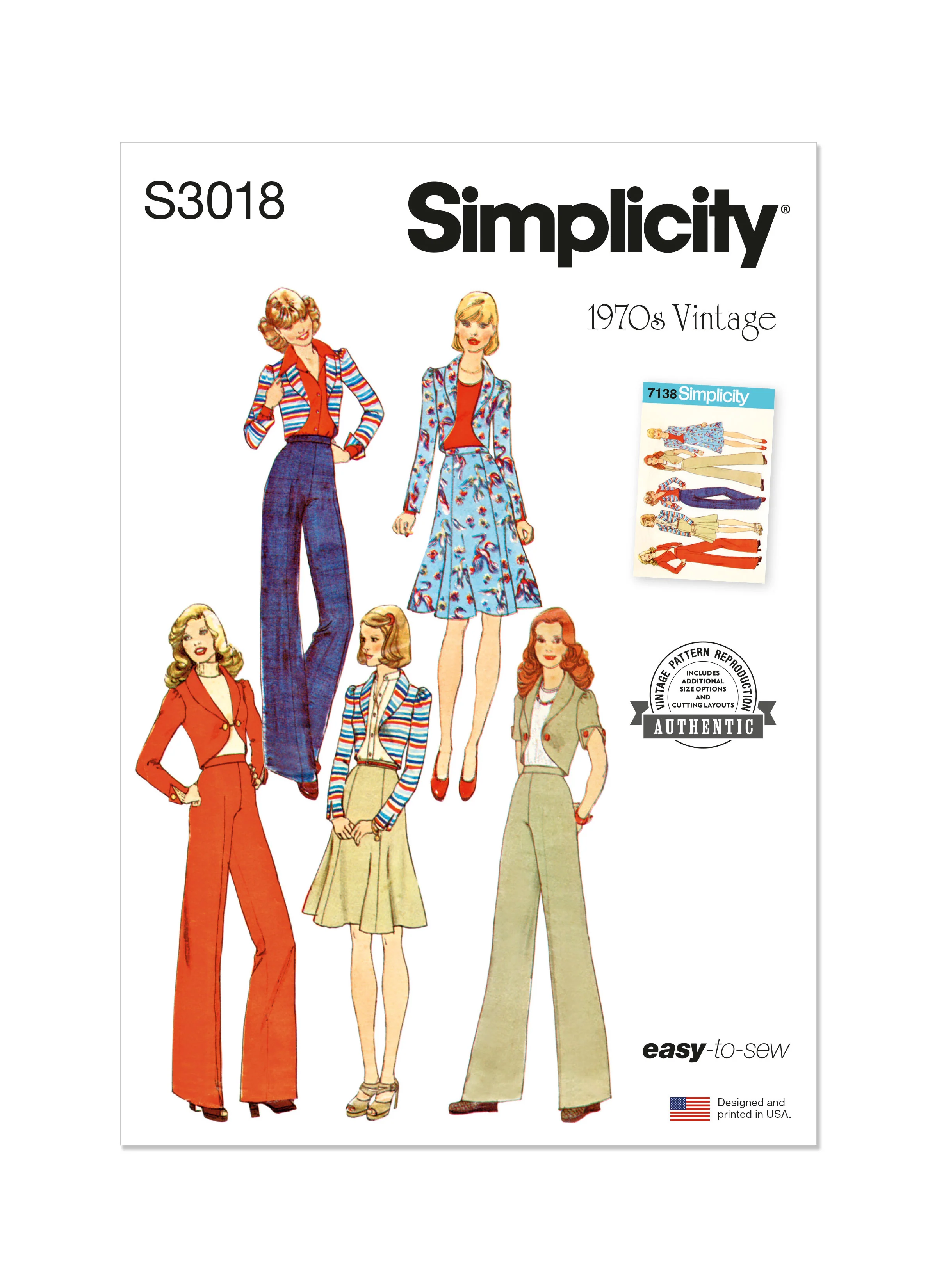 Simplicity Vintage Trousers, Skirt & Jacket S3018 - Image 2