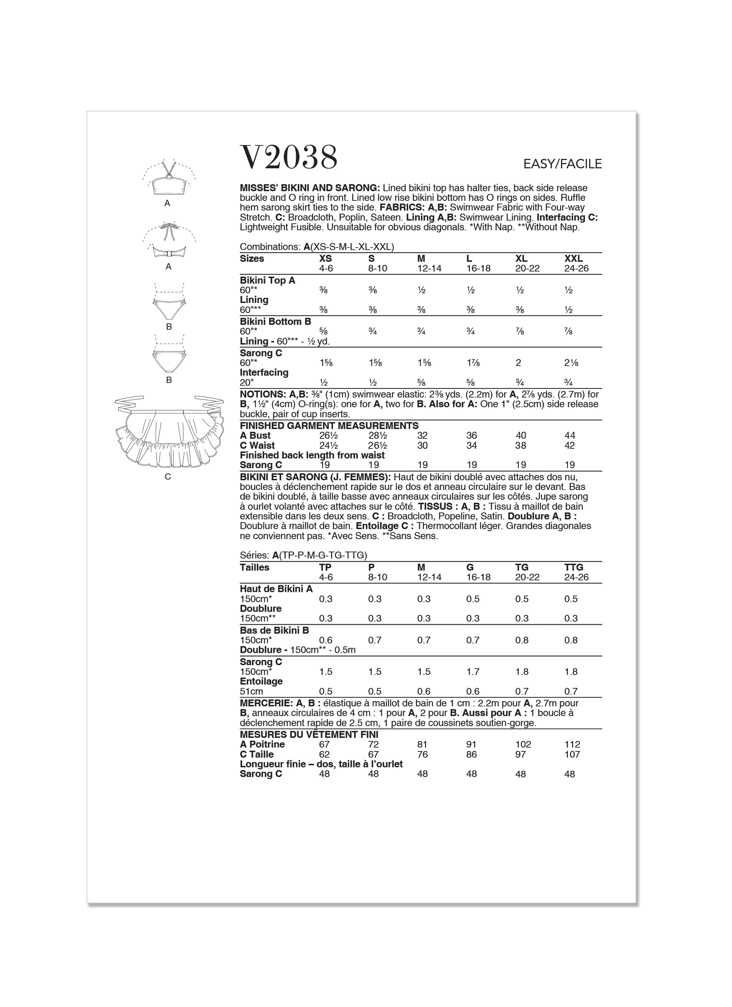 Vogue Bikini & Sarong V2038 - Image 11