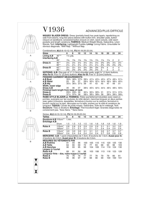 Vogue Blazer Dress V1936 - Image 9