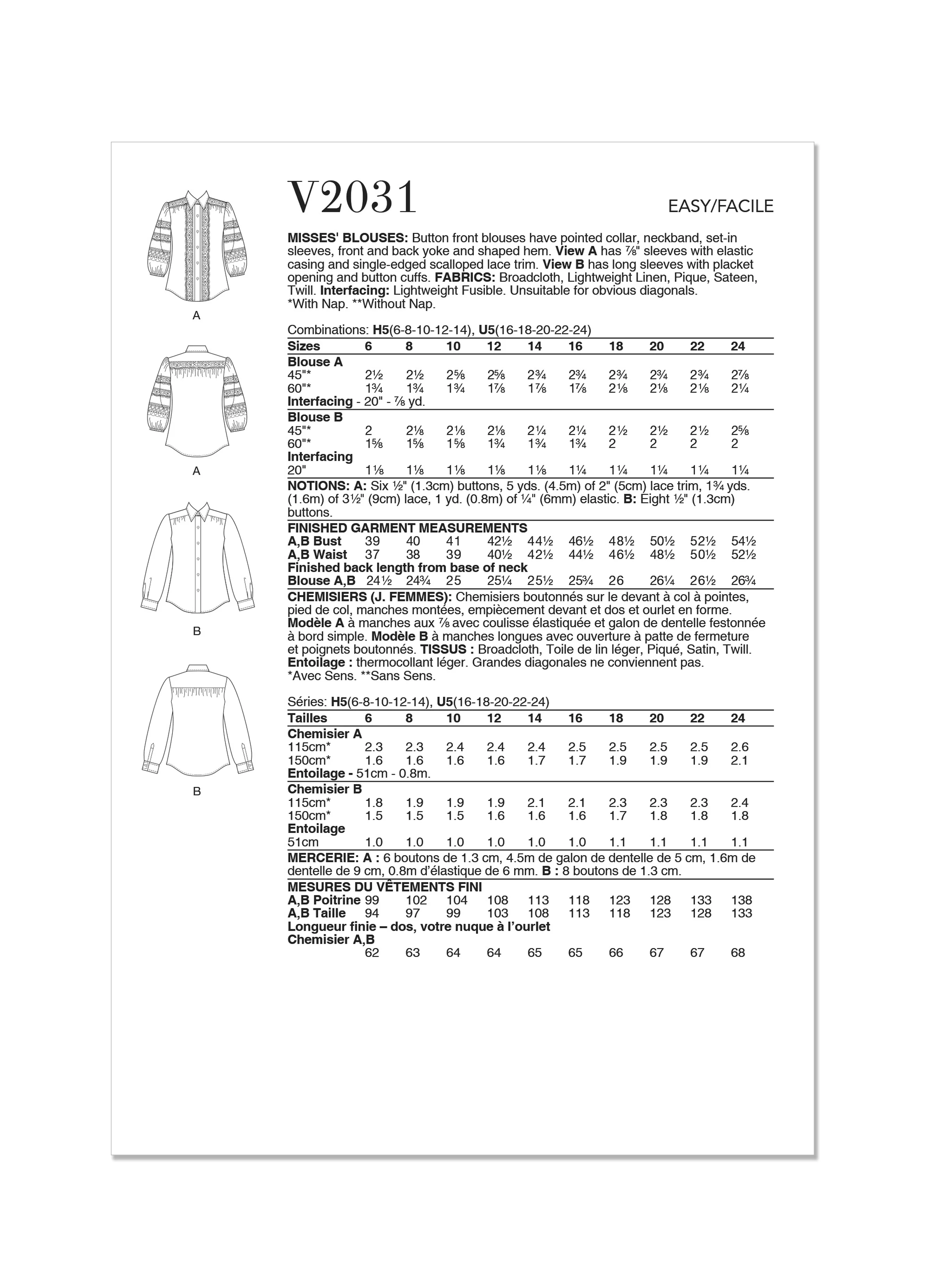 Vogue Blouse V2031 - Image 9