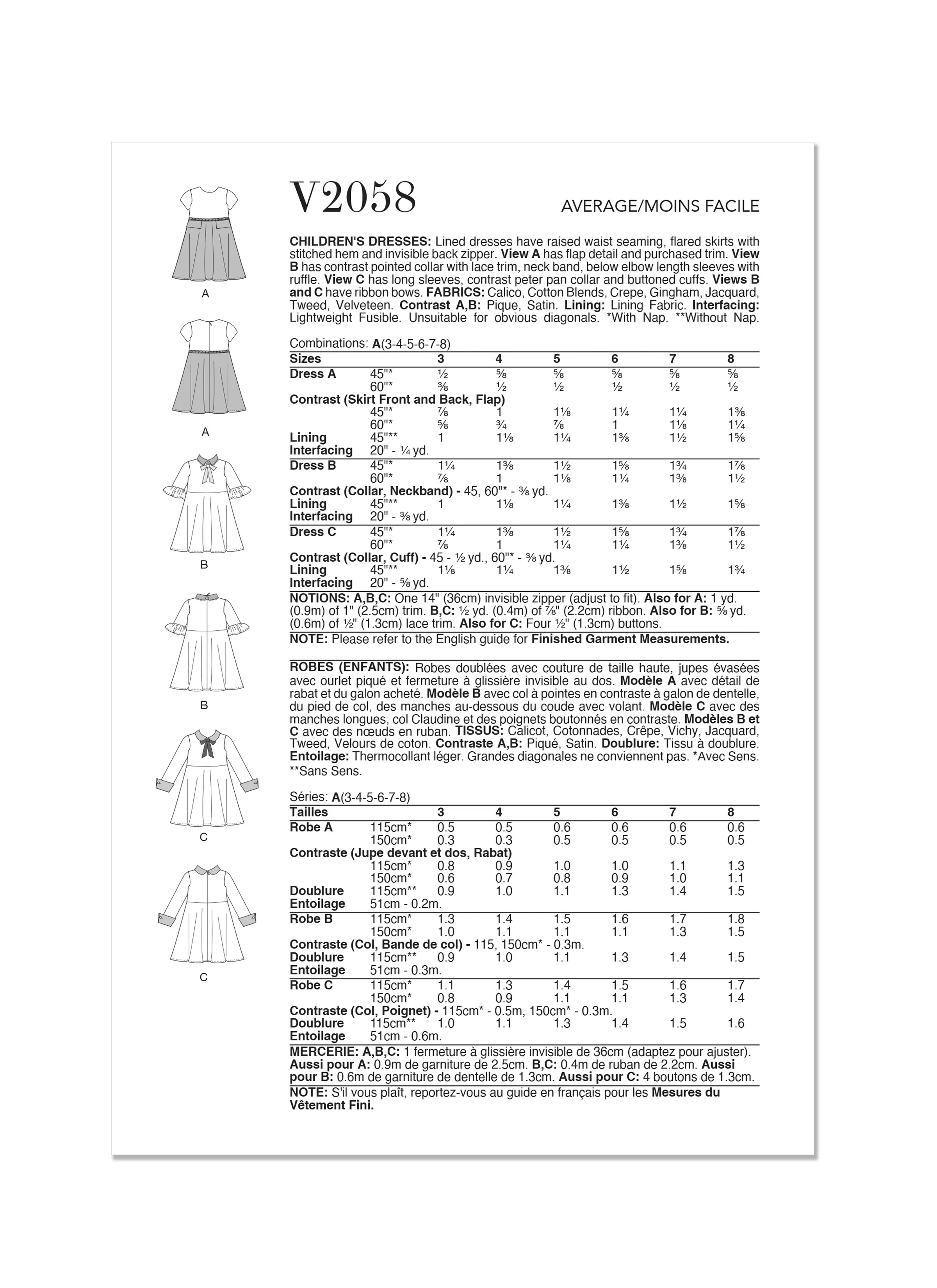 Vogue Children's Dresses V2058 - Image 12