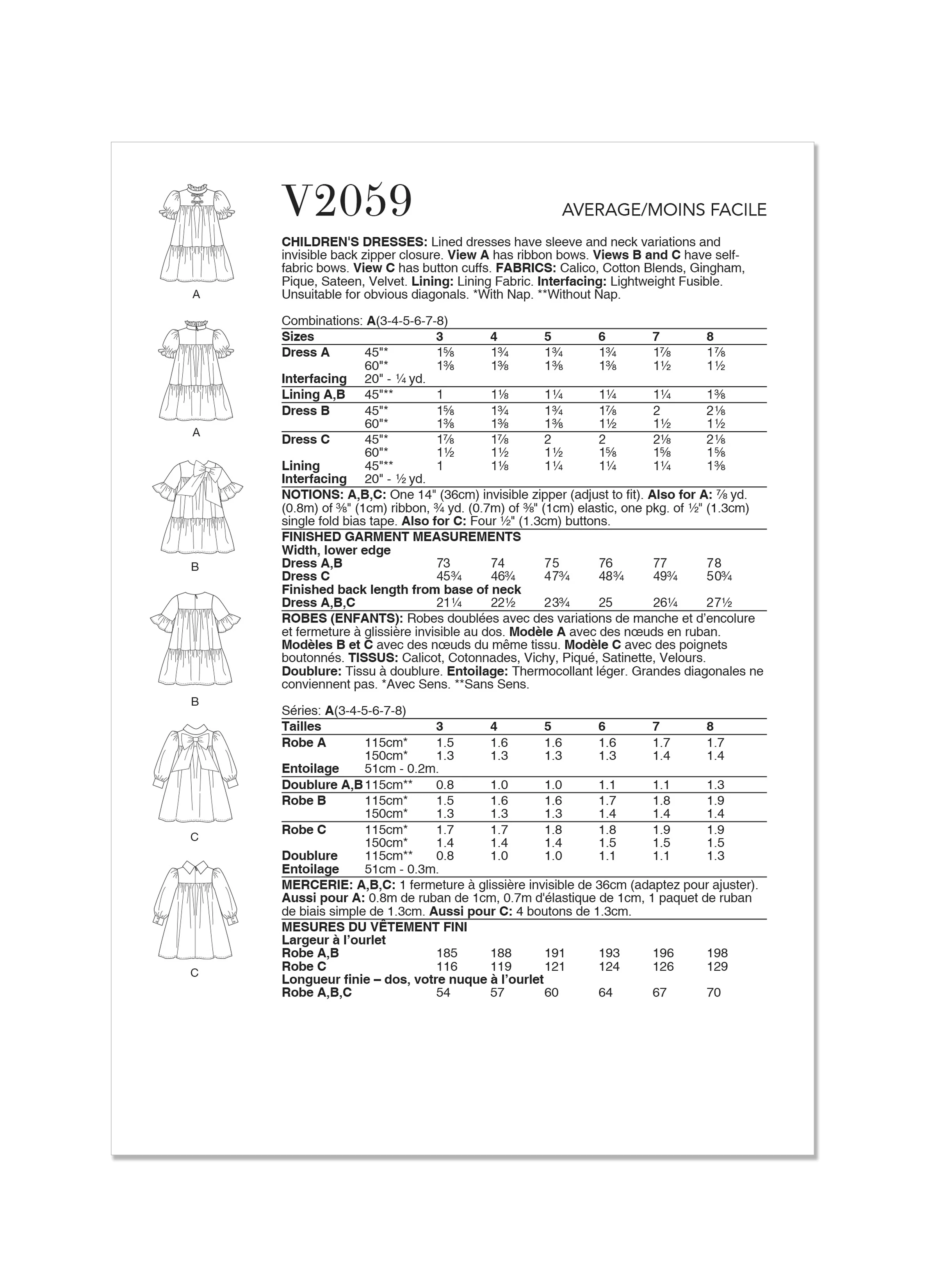 Vogue Children's Dresses V2059 - Image 11