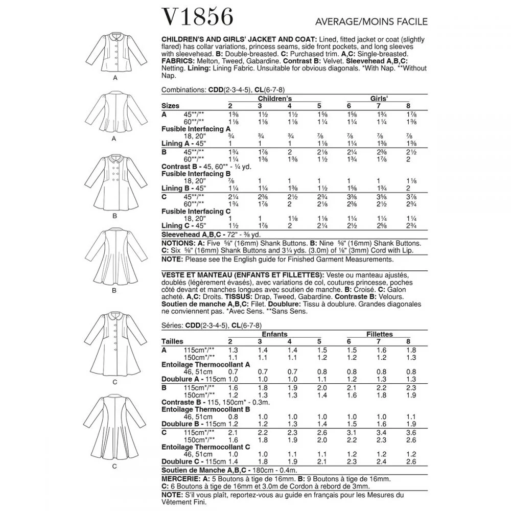 Vogue Children's Jacket and Coat V1856 - Image 6