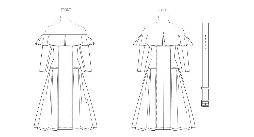 Vogue Dress and Belt V2104 - Image 5