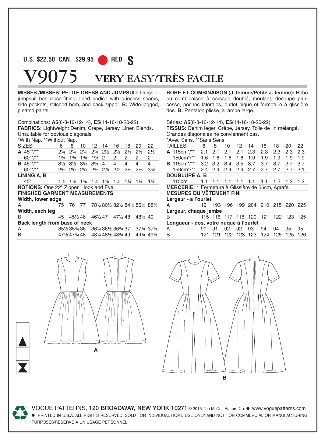 Vogue Dress and Jumpsuit V9075 - Image 5
