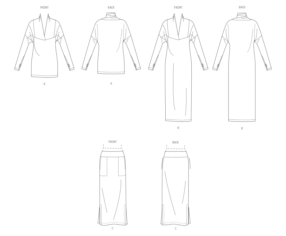 Vogue Dress, Top & Skirt V2076 - Image 9