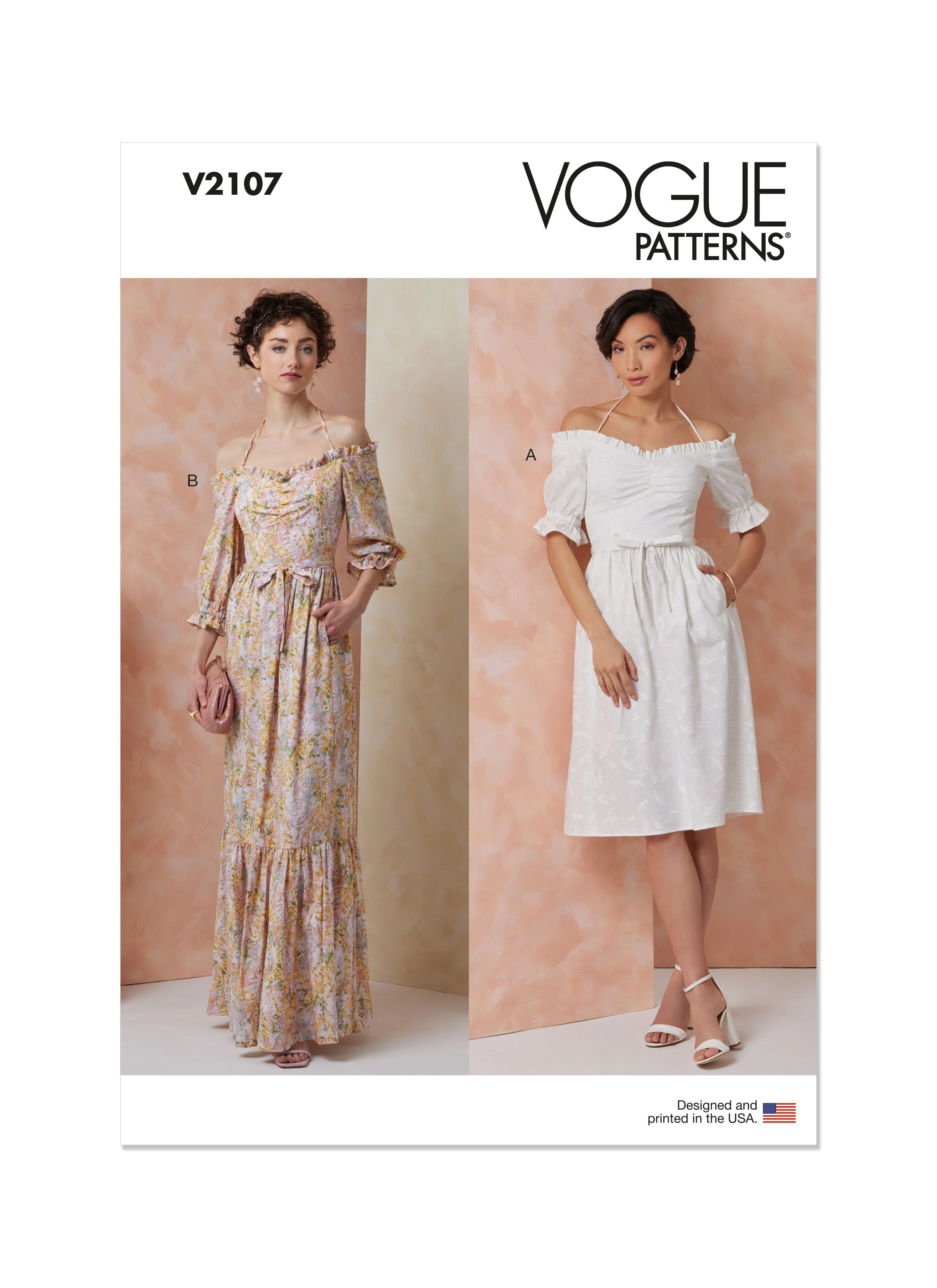Vogue Dress with Tie Belt V2107 - Image 2