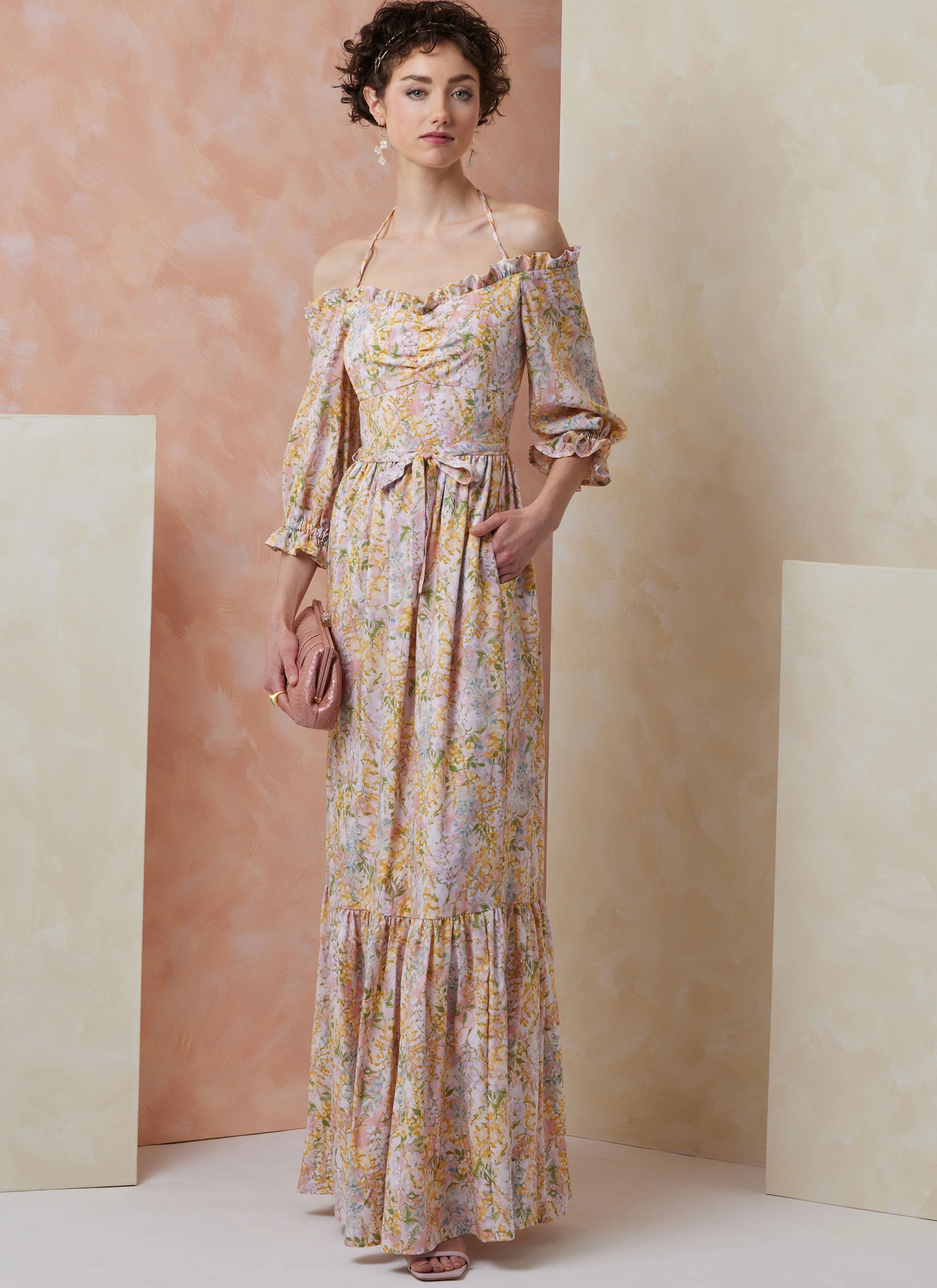 Vogue Dress with Tie Belt V2107 - Image 4