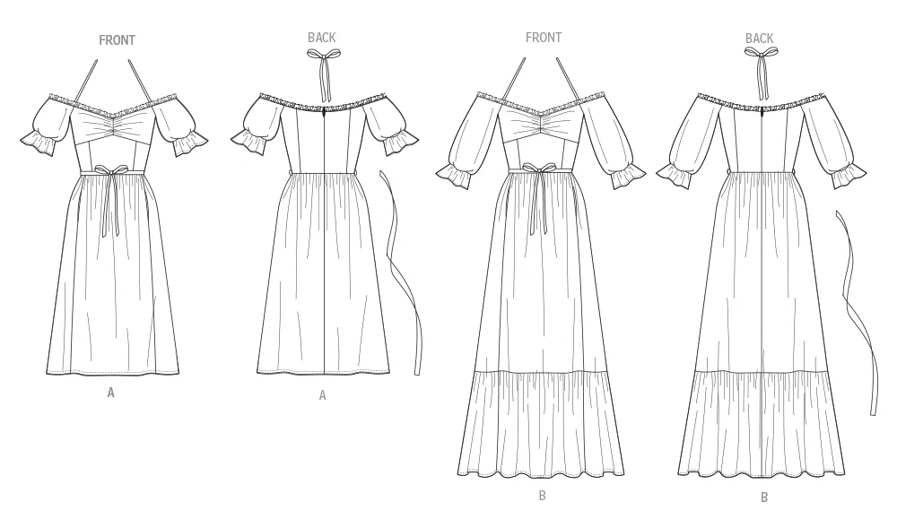 Vogue Dress with Tie Belt V2107 - Image 7