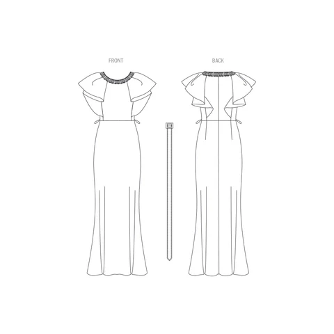Vogue Full Length Dress V1919 - Image 4