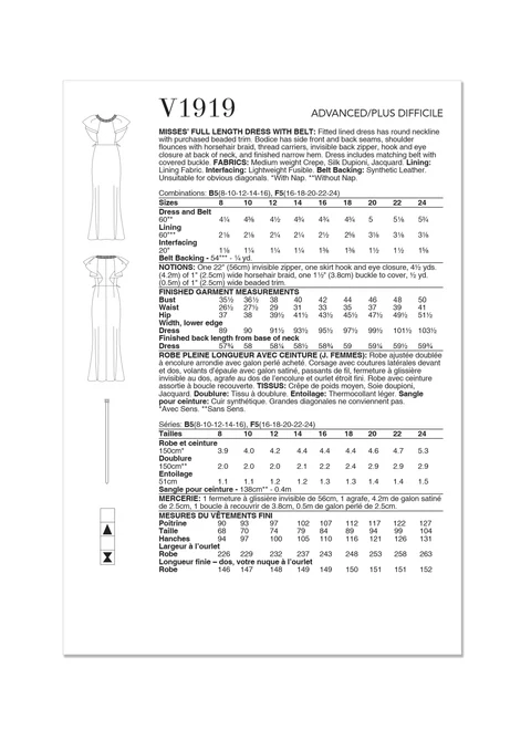 Vogue Full Length Dress V1919 - Image 5