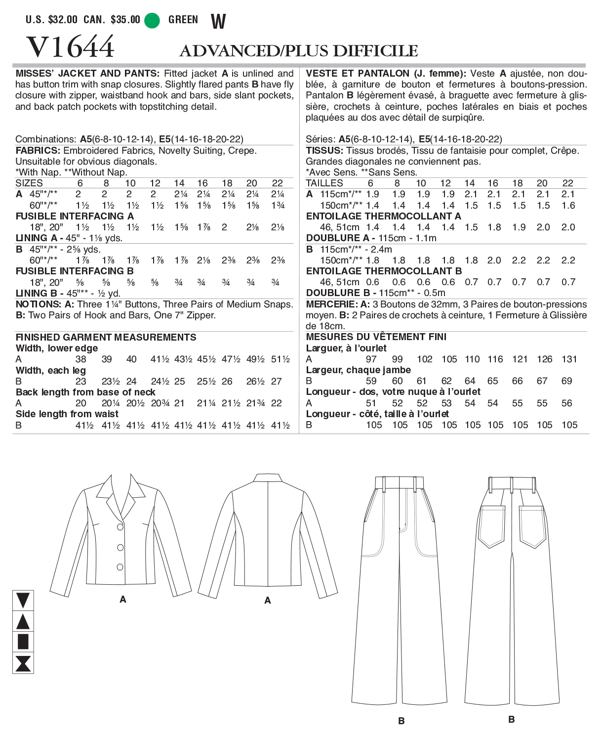 Vogue Jacket and Trousers V1644 - Image 8