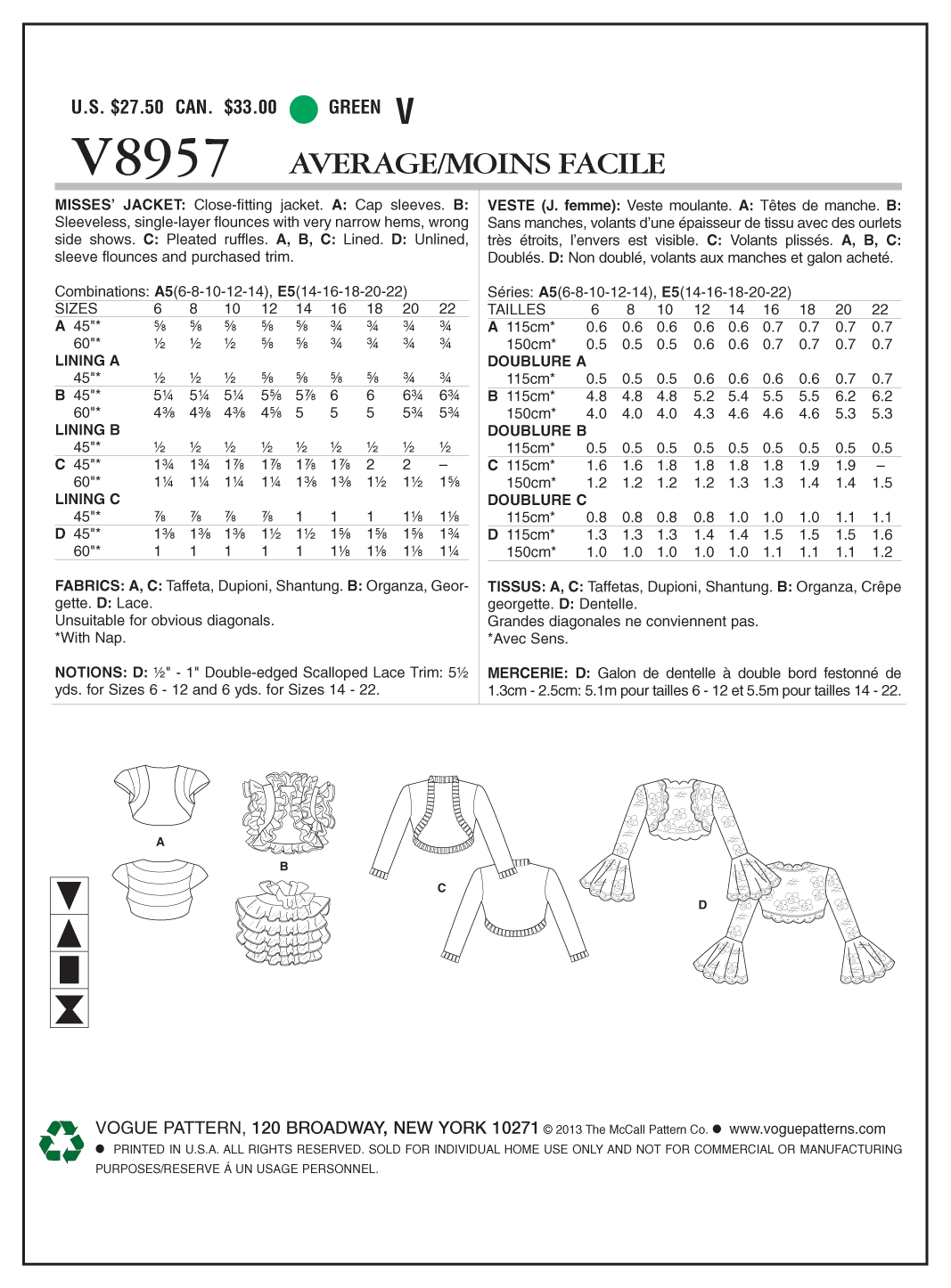 Vogue Jacket/Shrug V8957 - Image 7
