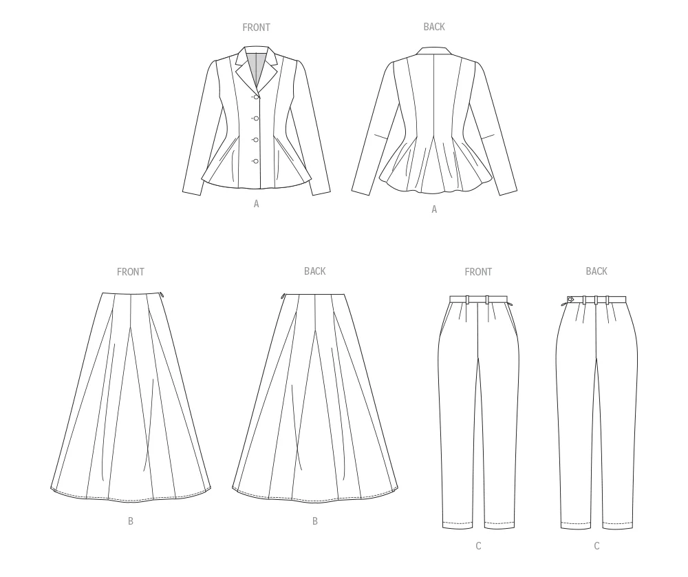 Vogue Jacket, Skirt & Trousers V2018 - Image 7