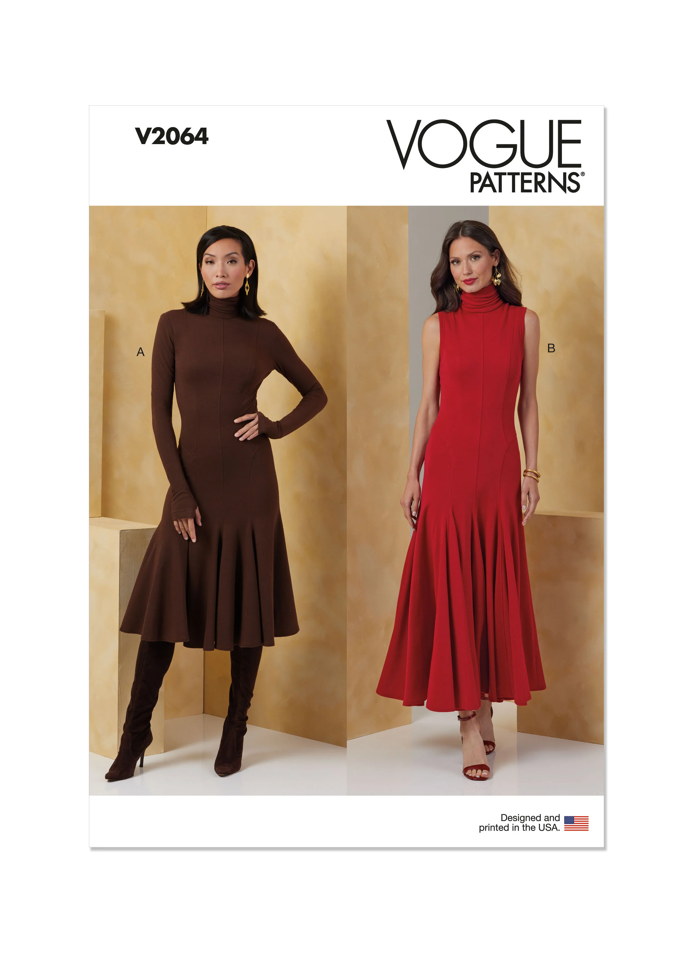 Vogue Knit Dress V2064 - Image 2