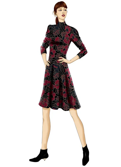 Vogue Knit Dress V9264 - Image 5