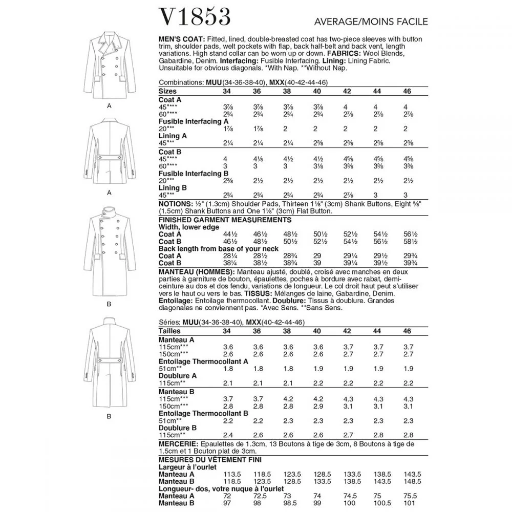 Vogue Men's Coat V1853 - Image 10