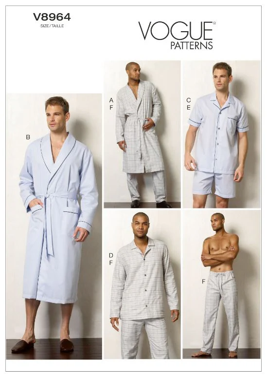 Vogue Men's Nightwear V8964 - Image 7