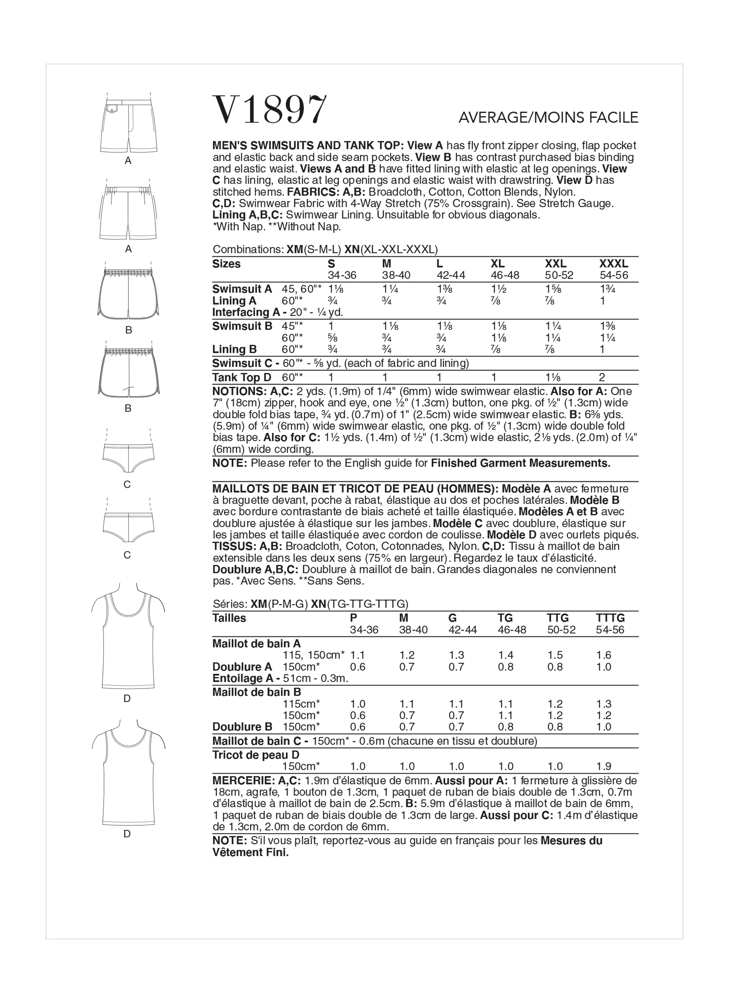 Vogue Men's Swimwear & Tank Top V1897 - Image 11