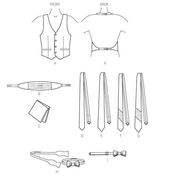 Vogue Men's Waistcoat and Accessories V9073 - Image 5