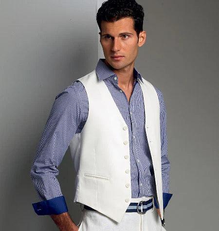 Vogue Men's Waistcoat V8987 - Image 4