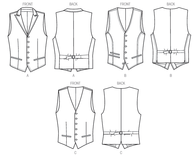 Vogue Men's Waistcoat V8987 - Image 5