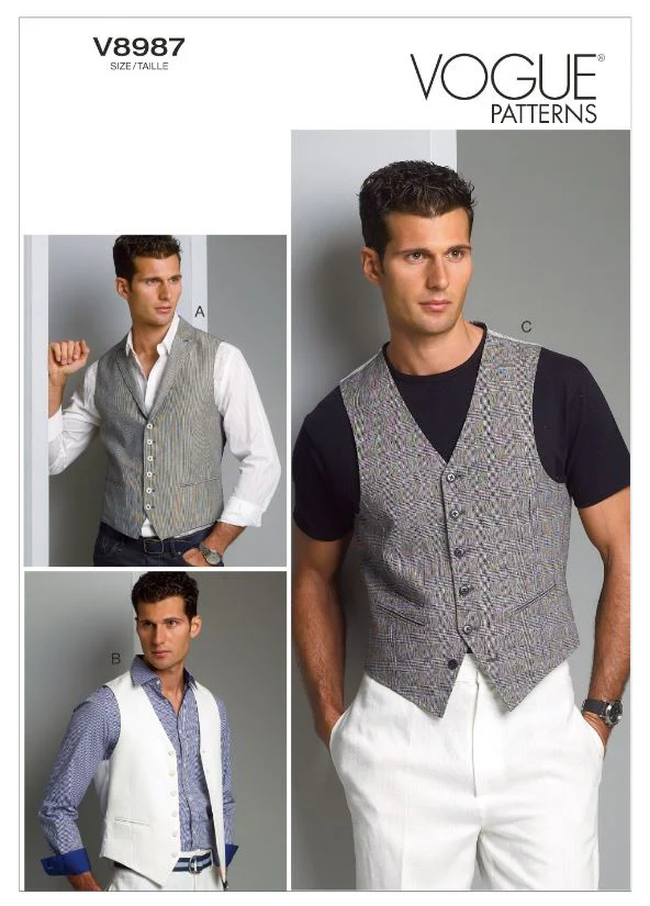 Vogue Men's Waistcoat V8987 - Image 6