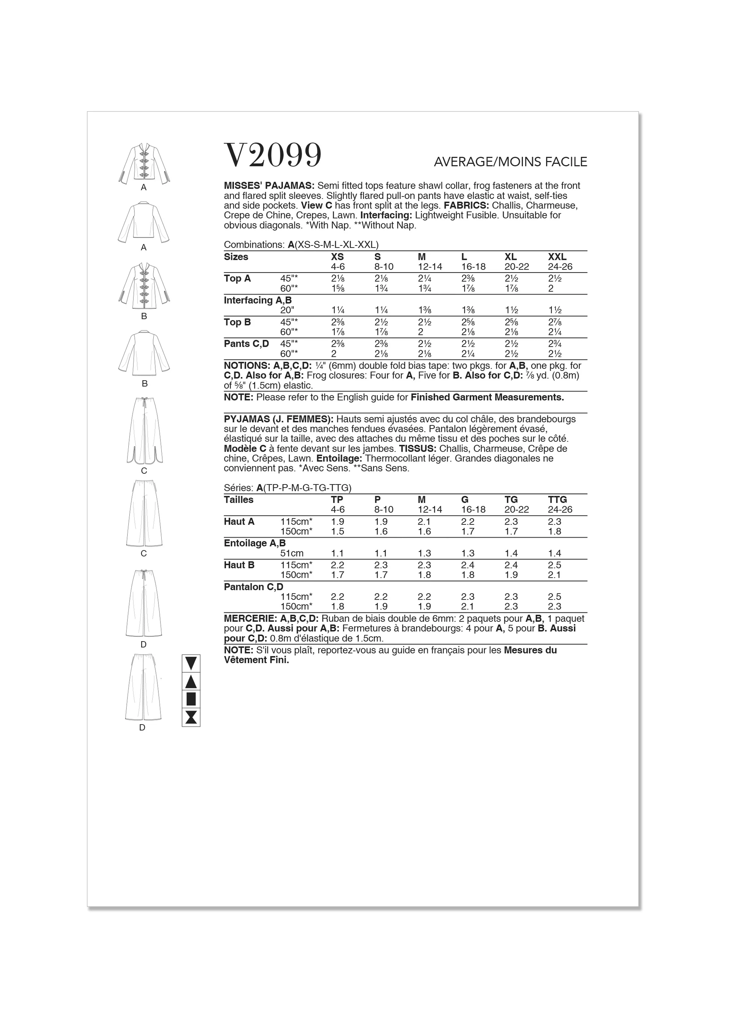 Vogue Pyjamas V2099 - Image 11