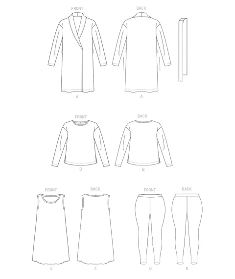 Vogue Robe, Top, Dress and Trousers V1852 - Image 11