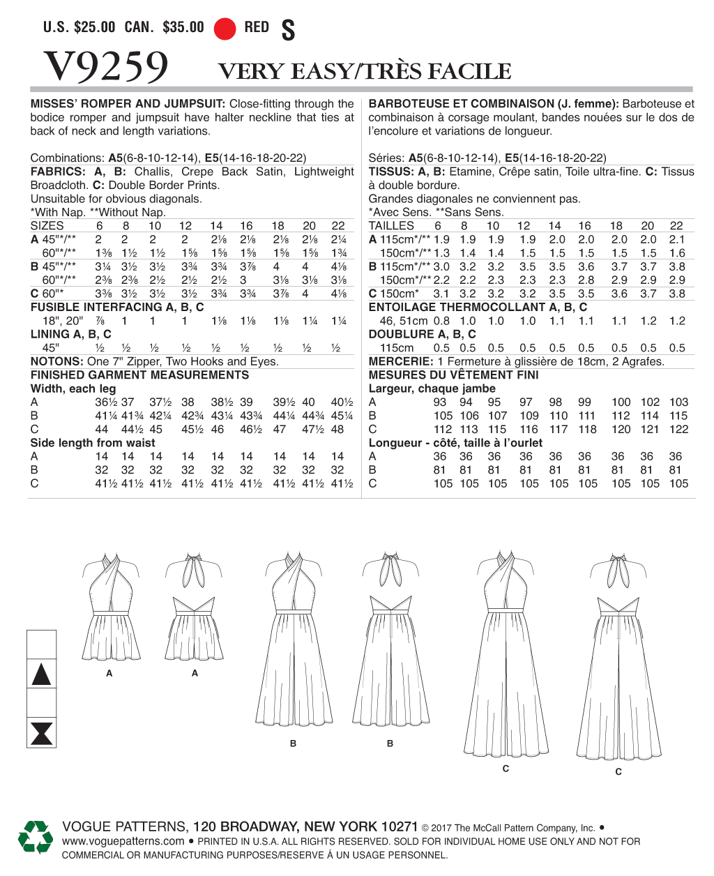 Vogue Romper and Jumpsuit V9259 - Image 7