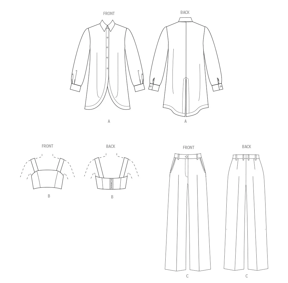 Vogue Shirt, Top & Trousers V2037 - Image 9