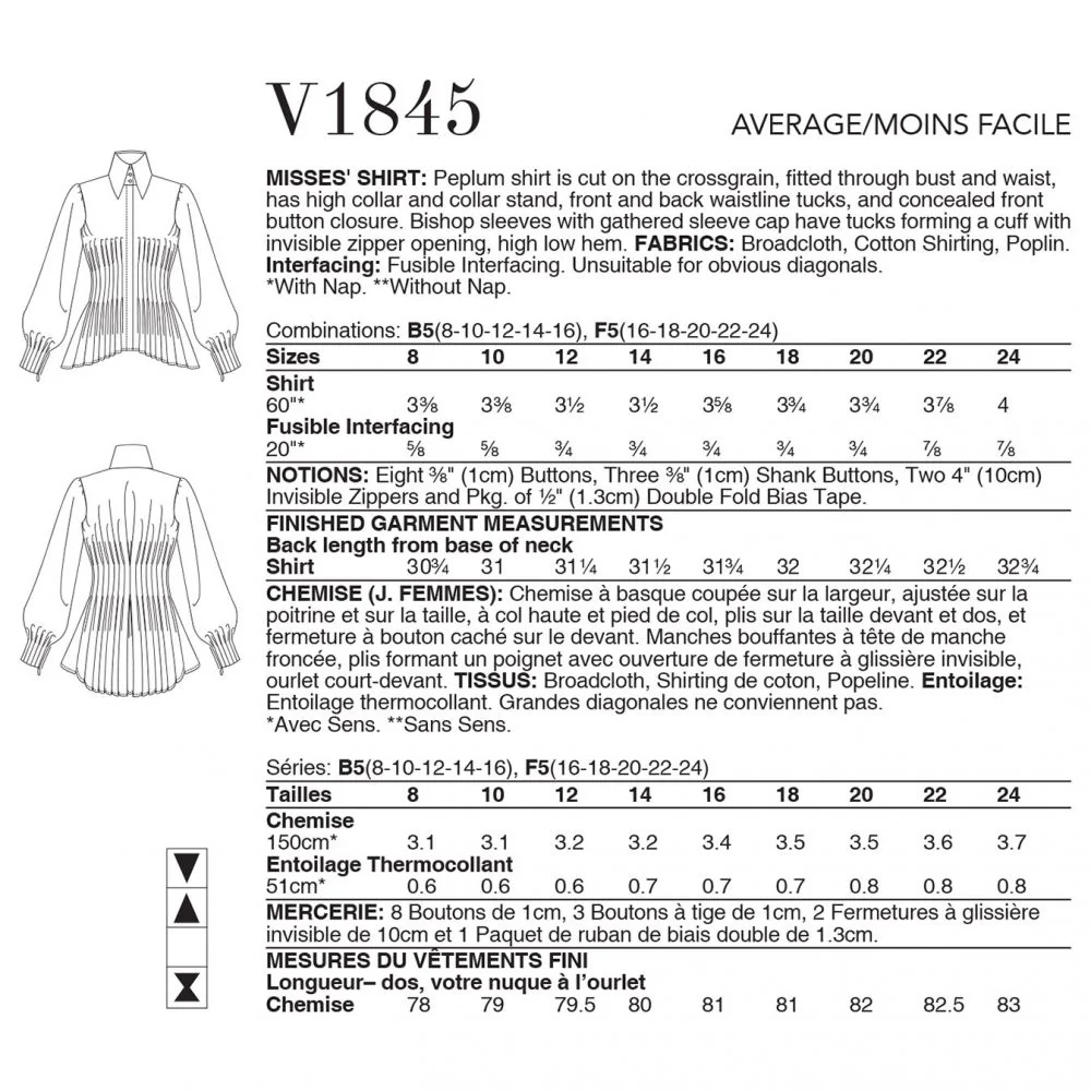 Vogue Shirt V1845 - Image 6
