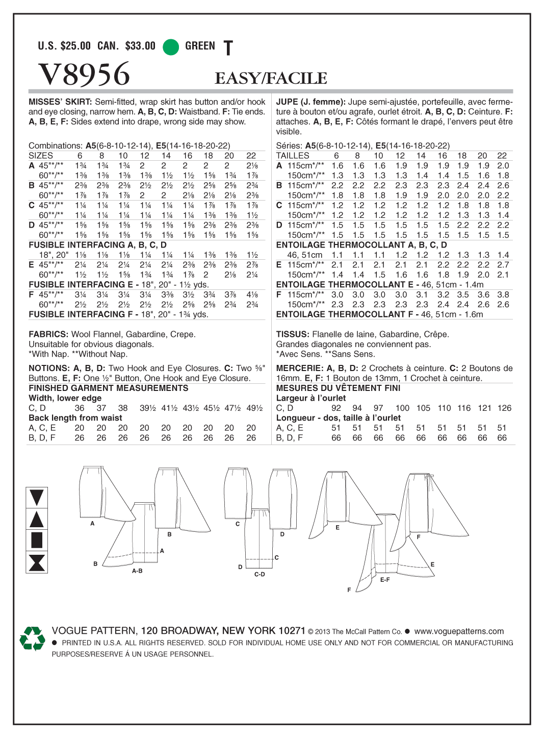 Vogue Skirt V8956 - Image 7