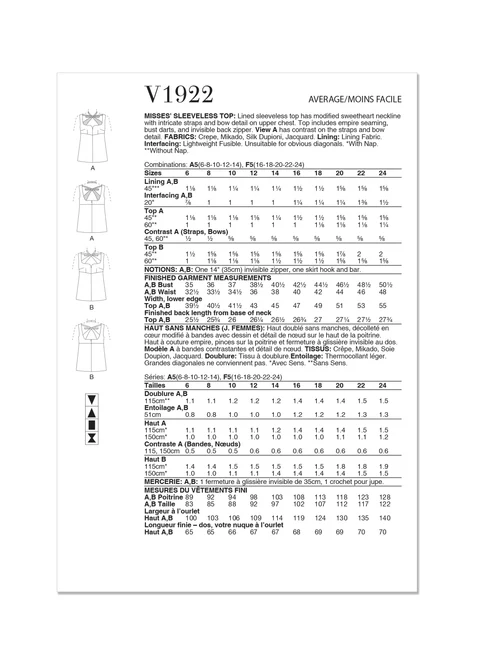 Vogue Sleeveless Tops V1922 - Image 9