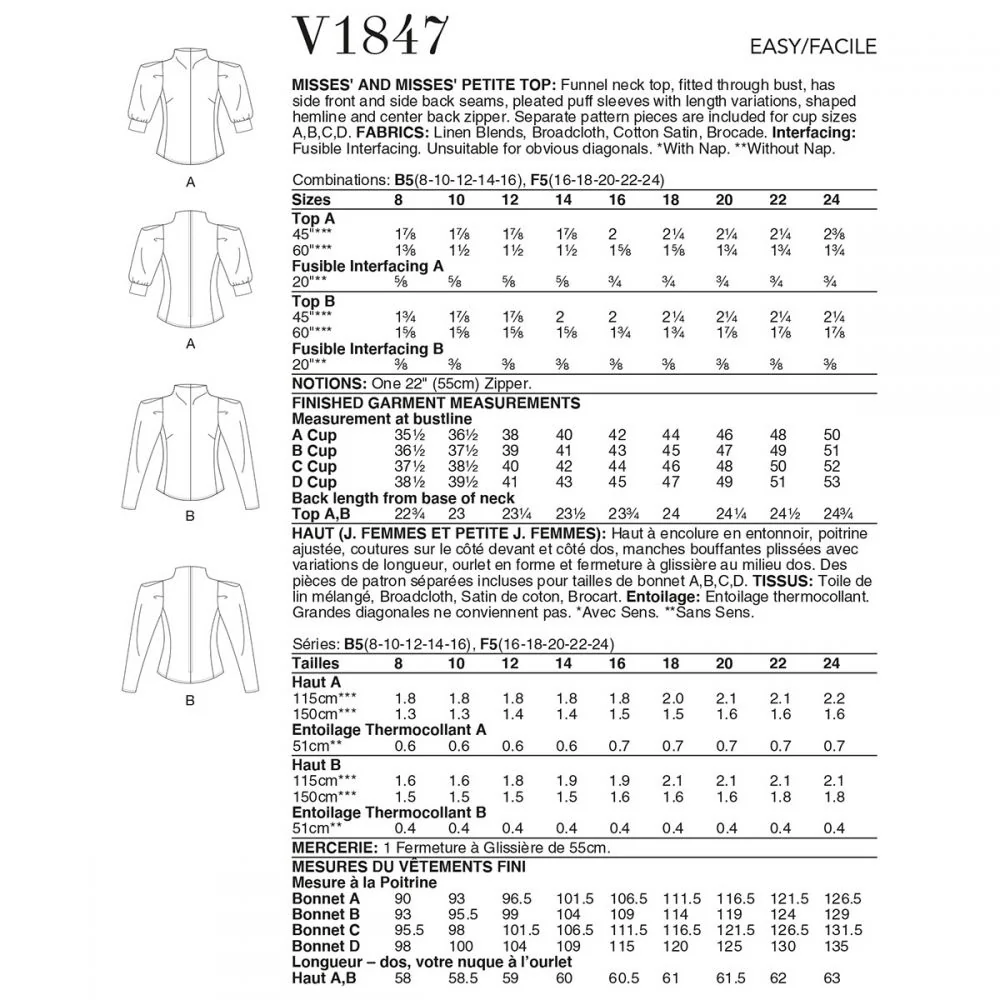 Vogue Top V1847 - Image 9