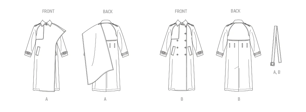 Vogue Trench Coat V2055 - Image 6