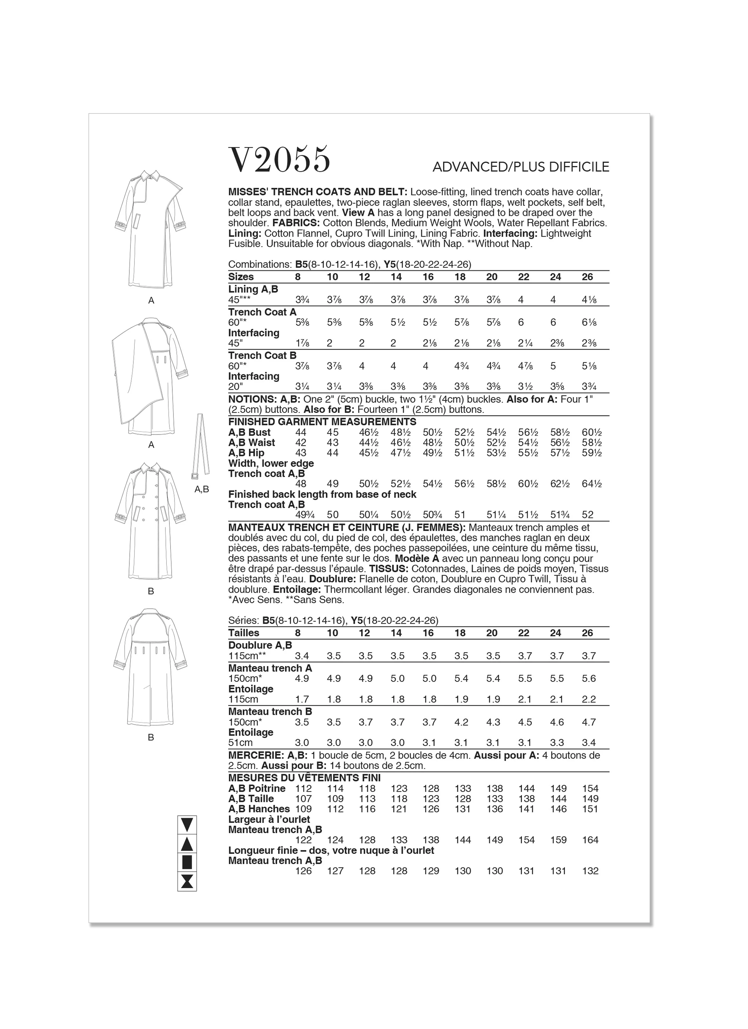 Vogue Trench Coat V2055 - Image 7