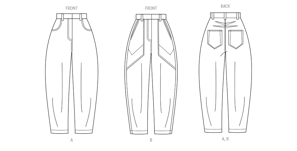 Vogue Barrel Trousers V2051 - Image 6