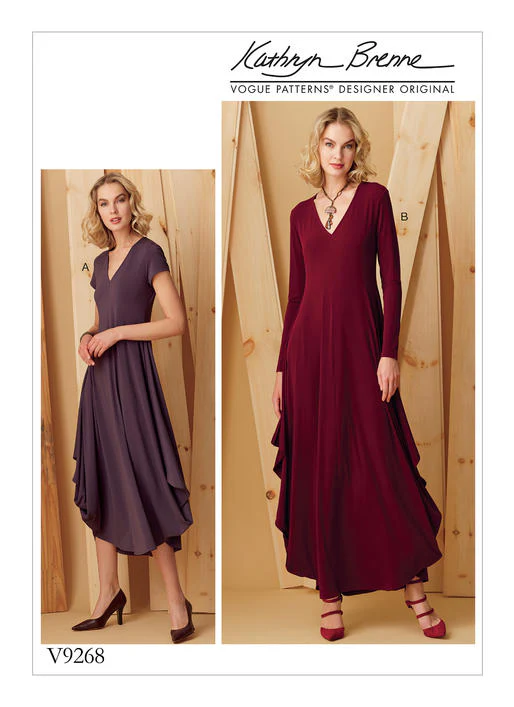 Vogue V-Neck Dress V9268 - Image 3