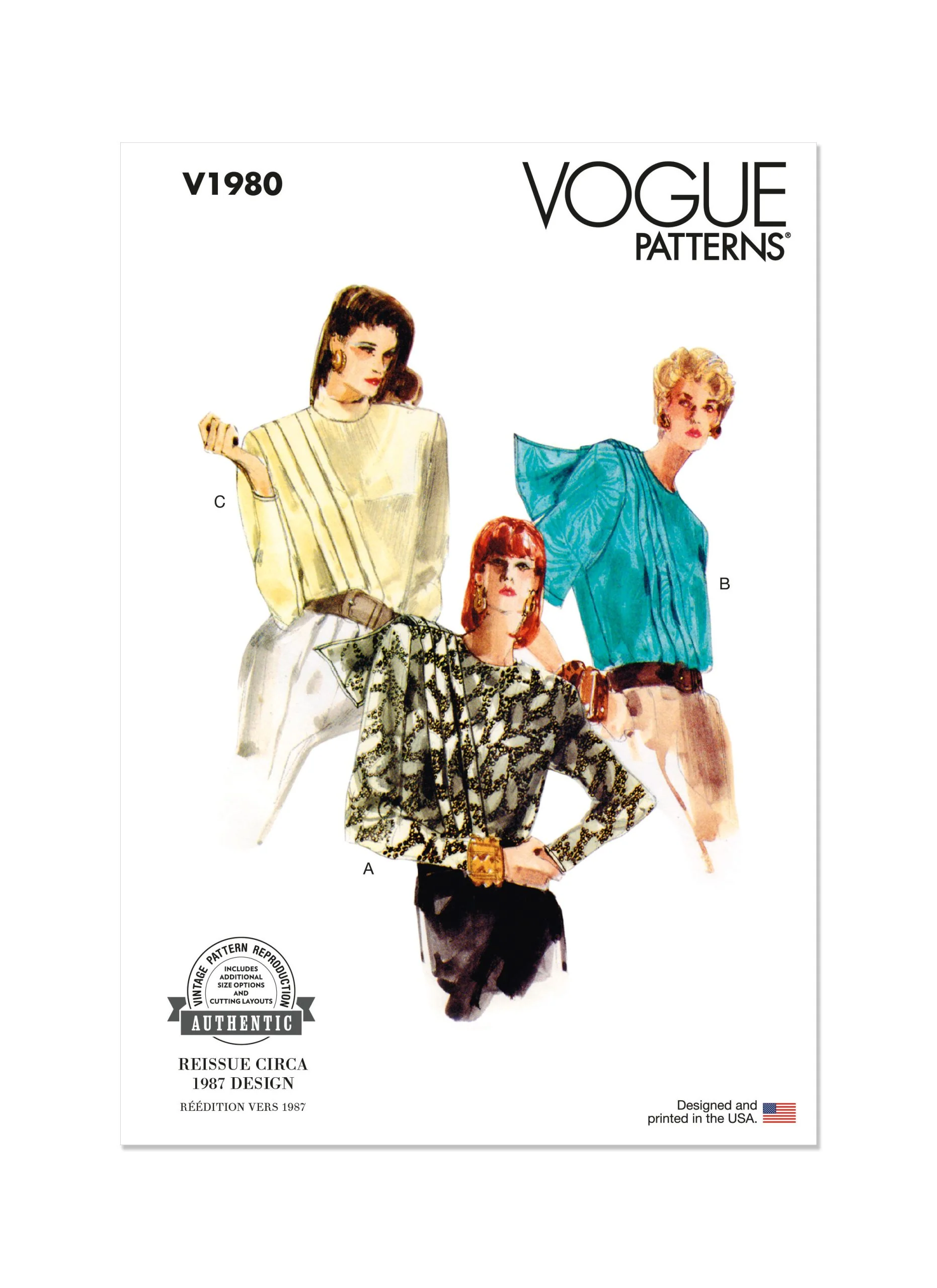 Vogue Vintage Blouses V1980 - Image 2