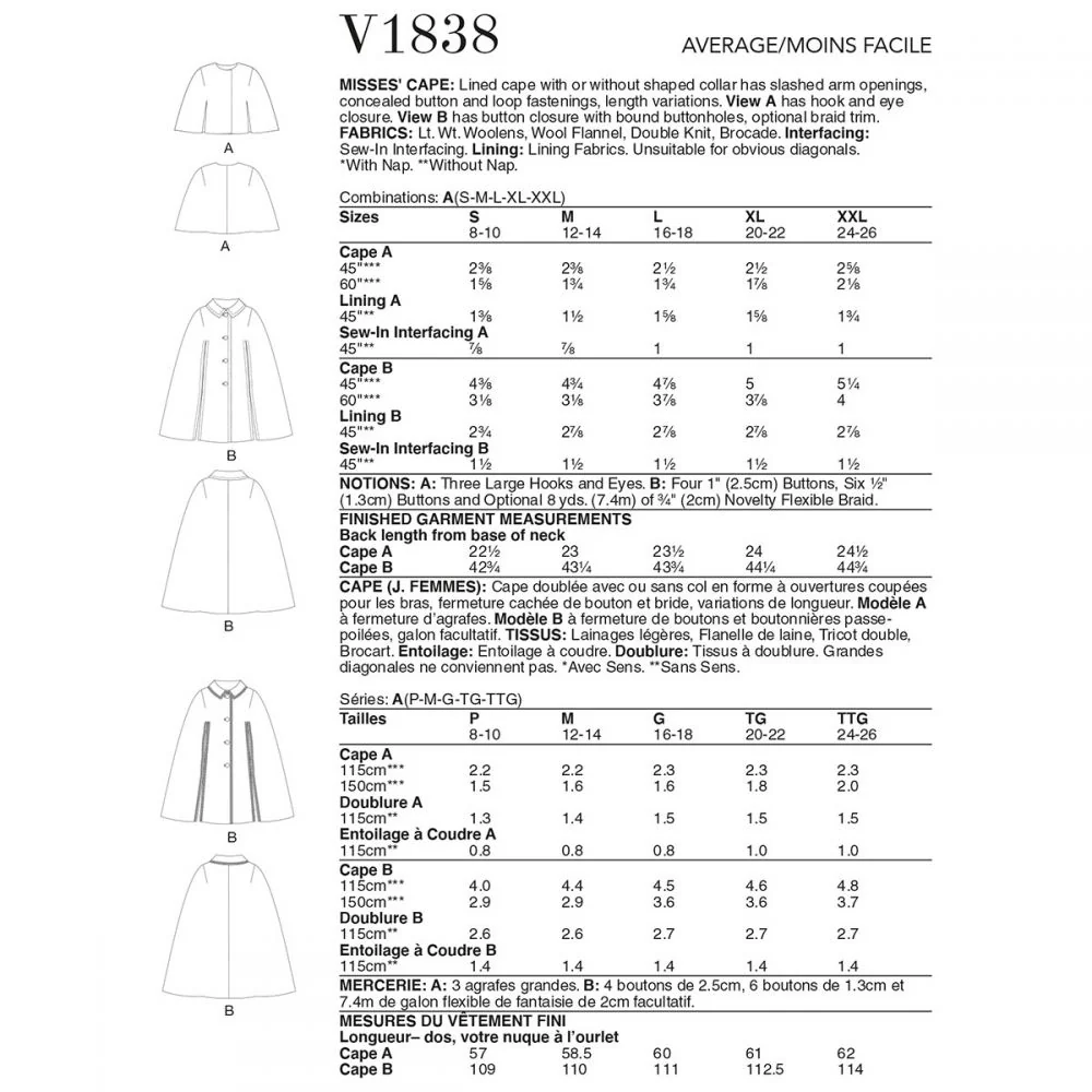Vogue Vintage Capes V1838 - Image 6