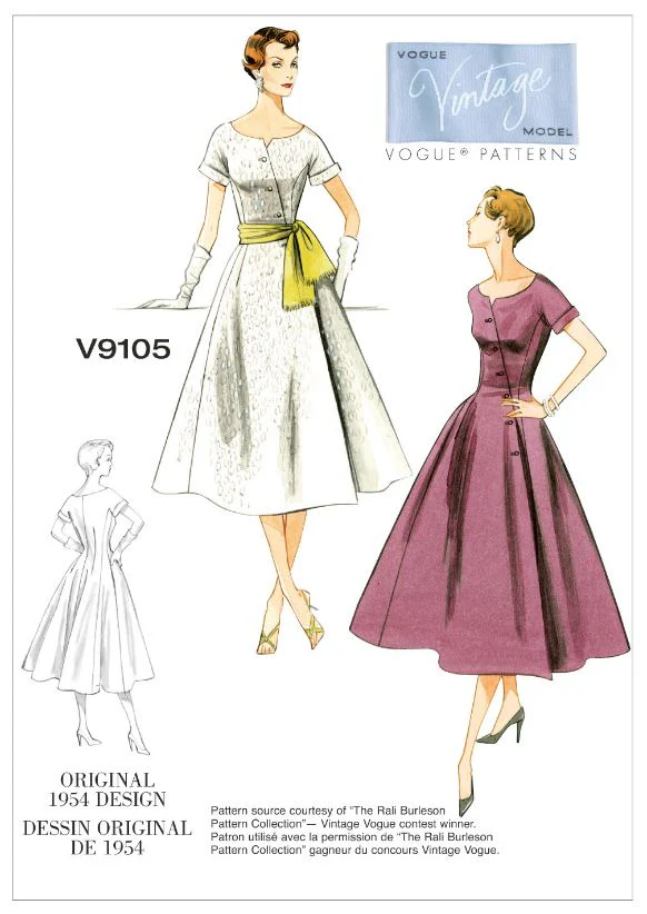Vogue Vintage Dress and Sash V9105 - Image 2